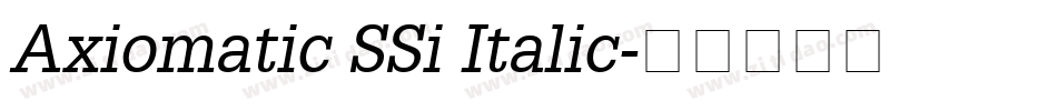 Axiomatic SSi Italic字体转换